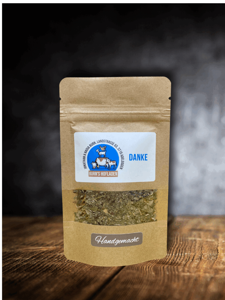 Etikettengestaltung Dank